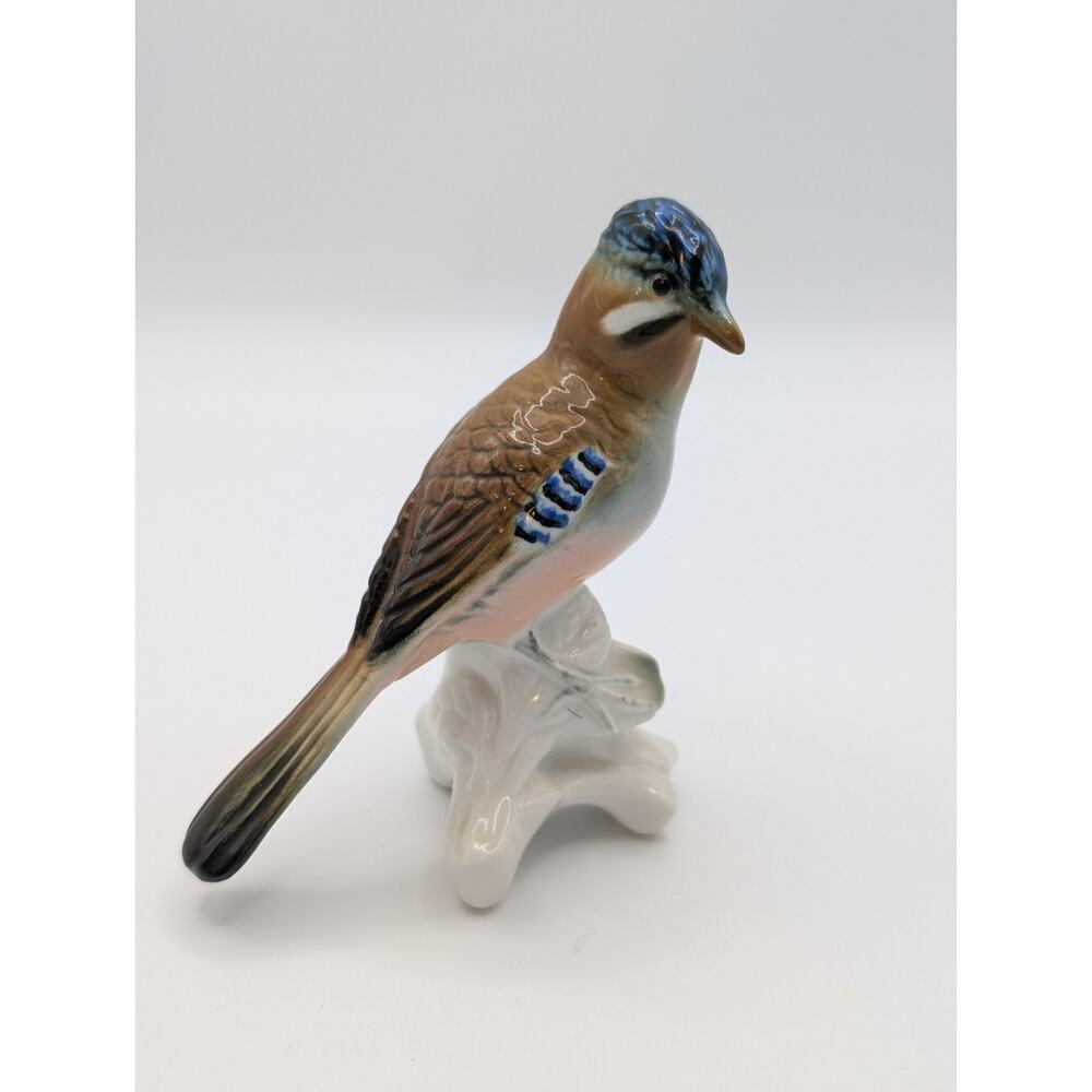 Karl Ens Porcelain Figurine Bird Jay Figurine Porcelain 3 2/8" Tall Germany